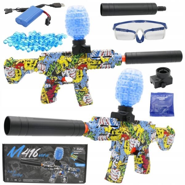 This automatic gel ball rifle provides hours of fun with its water-safe gel balls, designed for safety and accuracy. Perfect for outdoor play, it shoots 7-8mm gel balls and ensures a fun and non-harmful experience for players of all ages.