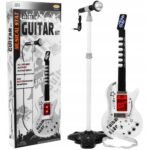 Set of Electric Guitar for Children + Microphone, Tripod, and Light 9010C – a complete musical set for kids, featuring an electric guitar, microphone, adjustable tripod, and colorful lights for an exciting performance experience.