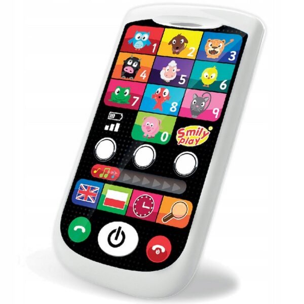 Smily Play Interactive Smartphone Phone SP83457 is a toy smartphone designed for children, featuring interactive games and sounds to engage young learners.
