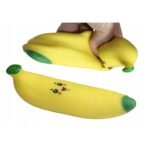 Squishy toy banana with sand, 13cm, anti-stress. Soft and satisfying to squeeze, this fun banana-shaped toy helps relieve stress and anxiety while offering a unique tactile experience.