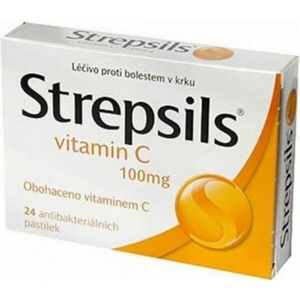 Strepsils Orange with Vitamin C Pastilles 24 are throat lozenges that combine the soothing effects of Strepsils with the added benefits of Vitamin C. These lozenges help relieve sore throat symptoms, reduce irritation, and offer a pleasant orange flavor. Vitamin C supports the immune system, providing an extra boost during a cold or sore throat.