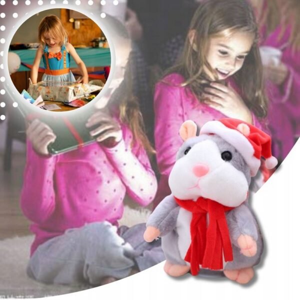 Talking Hamster Interactive Hamster Mockingbird – a fun, interactive plush that repeats what you say in a cute voice. This talking mascot is perfect for entertaining kids and makes a unique gift.