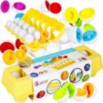 This toy helps develop important skills in toddlers, such as coordination, motor skills, and logical thinking. The colorful, safe eggs can be sorted by shape and color, promoting learning through play.
