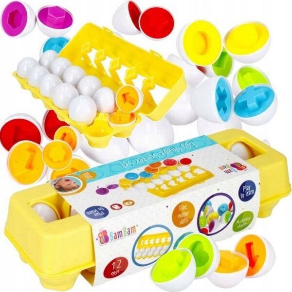 This toy helps develop important skills in toddlers, such as coordination, motor skills, and logical thinking. The colorful, safe eggs can be sorted by shape and color, promoting learning through play.