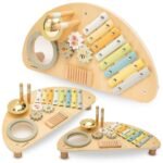 Wooden Music Center for Children – an educational table with eco-friendly instruments to stimulate creativity and develop musical skills. Safe and fun, it includes a variety of sounds for hours of play.