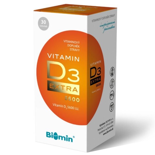 Biomin Vitamin D3 Extra 5600 IU is a dietary supplement that supports bone health, immune function, and overall well-being. Each capsule contains 5600 IU of vitamin D3 to help maintain healthy calcium levels in the body.