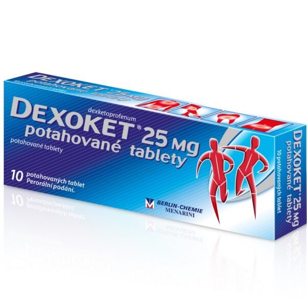 Dexoget contains dexketoprofen, a nonsteroidal anti-inflammatory drug (NSAID) used for pain relief and to reduce inflammation. It is commonly prescribed for muscle pain, joint pain, headaches, and dental pain. Typically, 1 tablet is taken every 8 hours, as directed by a healthcare provider.