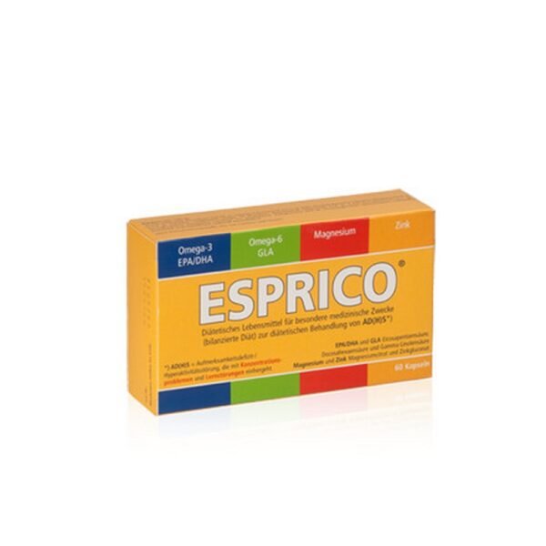 Esprico Capsules 60 – a supplement designed to support mental performance, improve concentration, and reduce fatigue with a blend of natural ingredients.