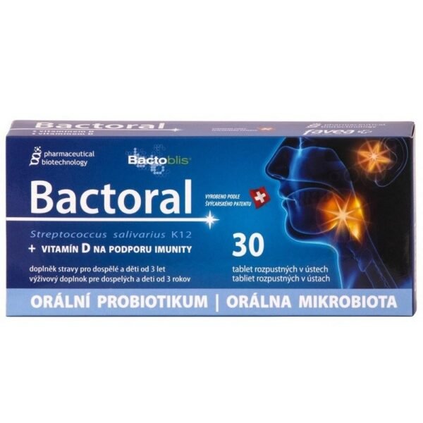 Favea Bactoral+Vitamin D Tabs. 30 – a supplement to support the immune system. Contains probiotics and vitamin D to strengthen the body’s defense. Convenient tablet form for daily use.