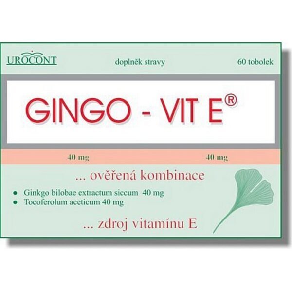 Gingo-vit E Capsules 60 – a supplement combining ginkgo biloba extract with vitamin E to support cognitive function, enhance memory, and improve circulation.
