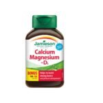 Jamieson Calcium Magnesium and Vitamin D3 is a dietary supplement that supports bone health, muscle function, and overall vitality. The combination of calcium, magnesium, and vitamin D3 helps maintain strong bones and supports proper calcium absorption.