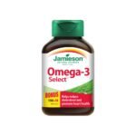 Jamieson Omega-3 Select 1000mg is a dietary supplement that provides essential omega-3 fatty acids, which support heart, brain, and joint health. Each capsule contains 1000 mg of omega-3 fish oil, rich in EPA and DHA.