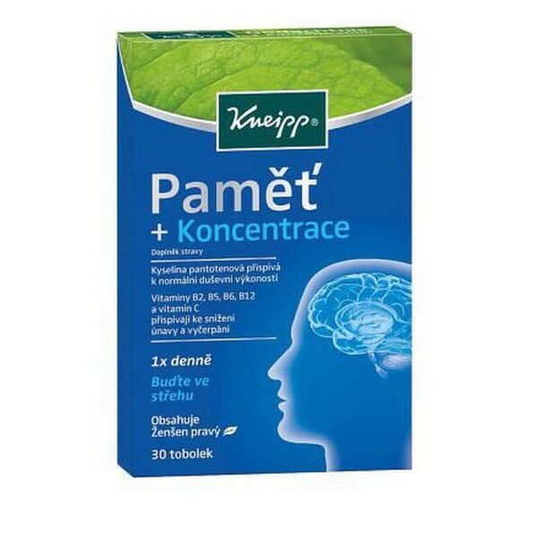 Kneipp Memory and Concentration Capsules 30 – a supplement formulated with natural ingredients like ginkgo biloba to support mental clarity, memory, and focus.