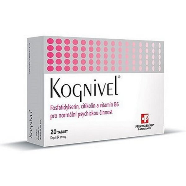 Kognivel Pharmasuisse Tablets 20 – a supplement designed to support cognitive function, memory, and focus, with a blend of natural ingredients.