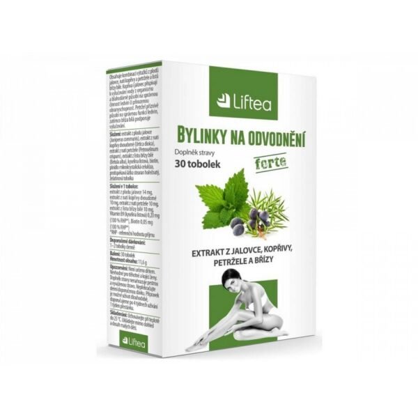 Liftea Dehydration Herbs Forte 30 Capsules is a dietary supplement designed to help the body retain proper hydration and balance fluids. It contains a blend of herbs known for their diuretic and electrolyte-regulating properties, supporting overall hydration and reducing water retention.