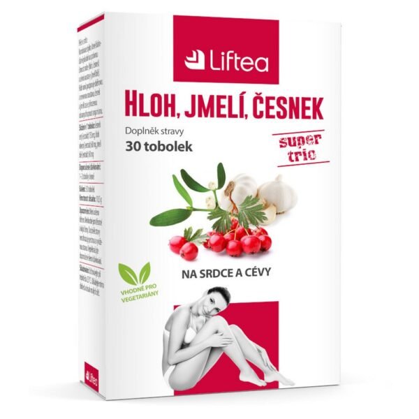Liftea Hawthorn/Mistletoe/Garlic Capsules is a dietary supplement designed to support cardiovascular health. It combines the benefits of hawthorn, mistletoe, and garlic, which may help improve circulation, lower blood pressure, and enhance overall heart health.