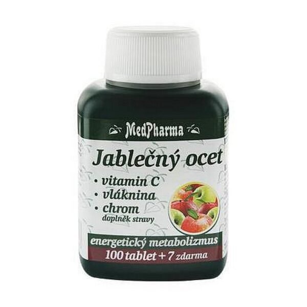 Medpharma Apple Cider Vinegar + Fiber + Vitamin C + Chromium 107 Tablets is a dietary supplement that combines apple cider vinegar, fiber, vitamin C, and chromium to support digestion, metabolism, and blood sugar balance. It's designed to help with weight management and promote overall health.