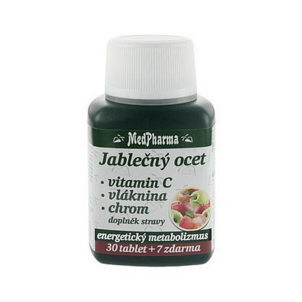 Medpharma Apple Cider Vinegar + Fiber + Vitamin C + Chromium 37 Tablets is a dietary supplement that combines the benefits of apple cider vinegar, fiber, vitamin C, and chromium to support digestion, metabolism, and blood sugar regulation. It is designed to help with weight management and overall wellness.