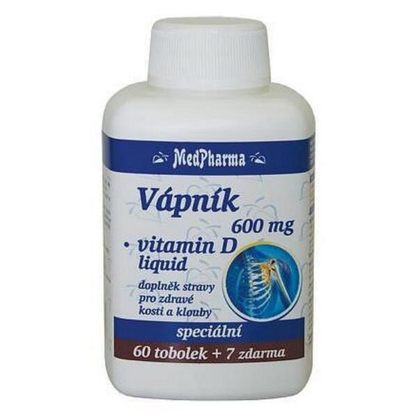 Medpharma Calcium 600mg + Vitamin D Liquid Capsules support bone health by providing calcium and vitamin D, which are essential for maintaining strong bones and proper calcium absorption.