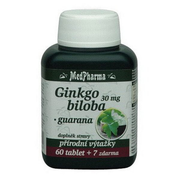 Medpharma Ginkgo Biloba + Guarana Capsules 67 – a supplement that combines ginkgo biloba and guarana to improve cognitive function, enhance memory, and boost energy levels.