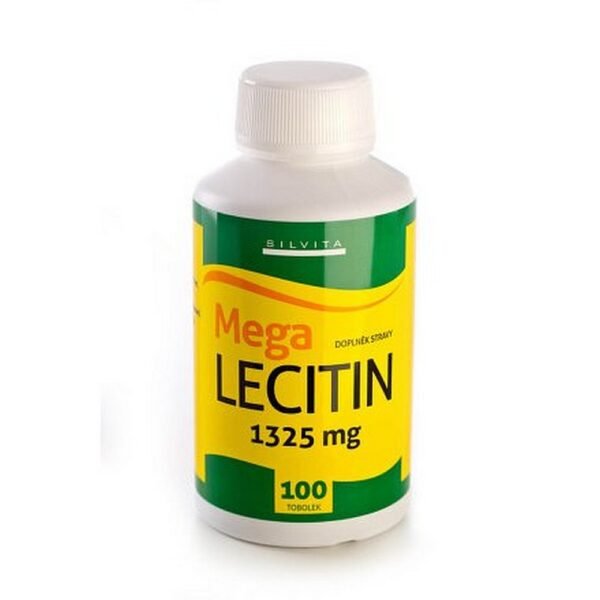 Mega Lecithin 1325mg 100 Capsules – a supplement rich in lecithin to support brain function, liver health, and lipid metabolism.