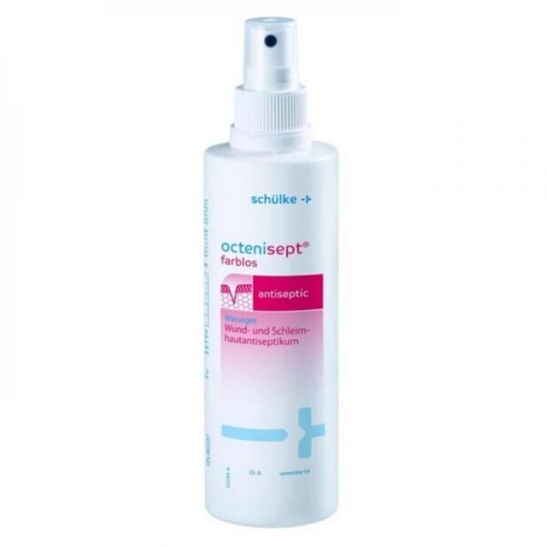Octenicept Skin Solution 250ml is an antiseptic solution used for cleaning and disinfecting wounds, cuts, abrasions, and skin infections. It contains octenidine dihydrochloride and phenoxyethanol, which have antimicrobial properties to prevent infection and promote healing.