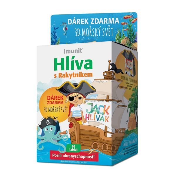 Oyster Jack Oyster for Children Tbl. 60+3d Sea World – a dietary supplement for children, featuring oyster extract to support immune function and overall health, along with a fun "Sea World" bonus.
