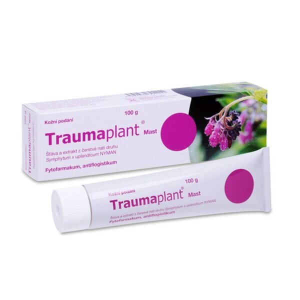 Traumaplant Ointment 100g is a topical ointment used to treat bruises, sprains, muscle pain, and other soft tissue injuries. It contains herbal extracts, primarily arnica and witch hazel, known for their anti-inflammatory and soothing properties, promoting healing and reducing pain and swelling.