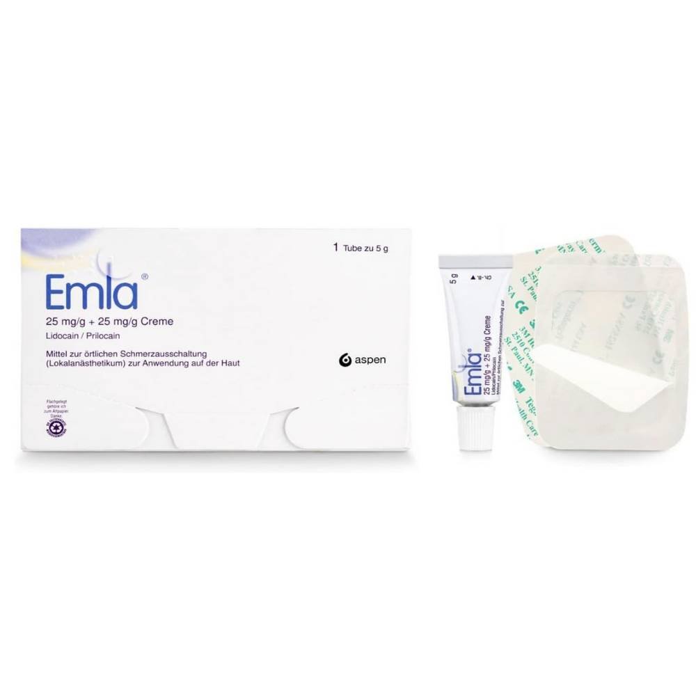 emla 25 mgg 25 mgg cream 2 tegaderm pfl 5 g aspen EMLA 25 mg/g + 25 mg/g cream