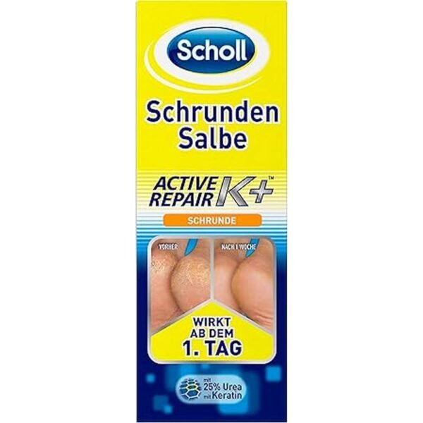 Cracked Heel Repair-Scholl Schrundensalbe Active Repair K +,Skin Hydration-Scholl Schrundensalbe Active Repair K +,Pain Relief-Scholl Schrundensalbe Active Repair K +